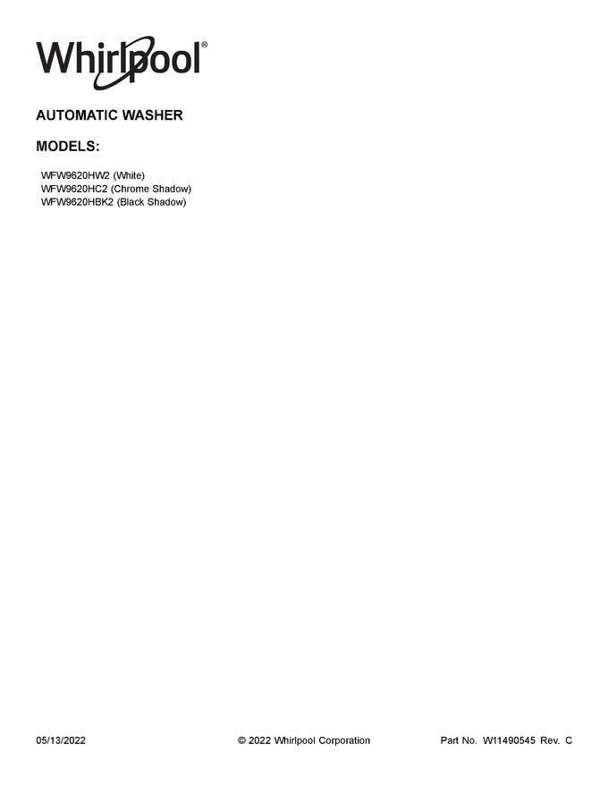 Diagram for WFW9620HW2