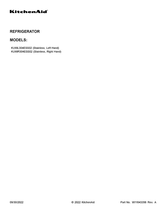 Diagram for KUWR304ESS02