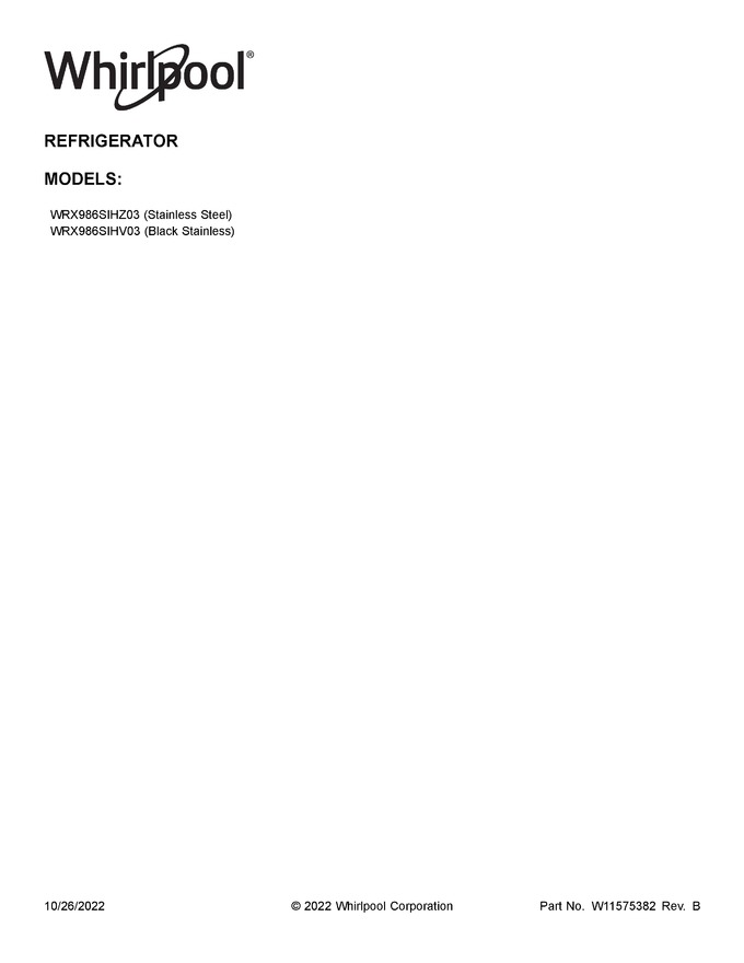 Diagram for WRX986SIHZ03