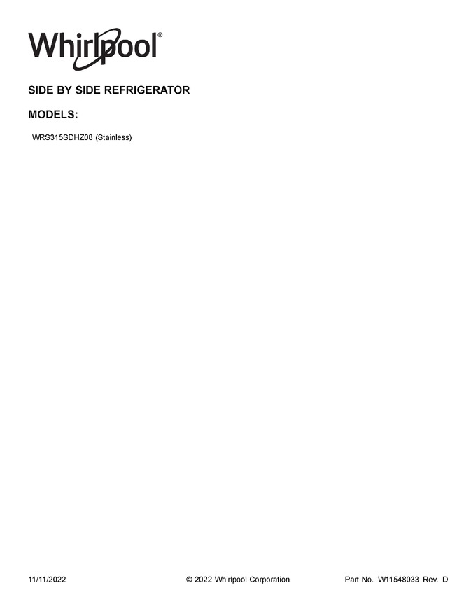 Diagram for WRS315SDHZ08