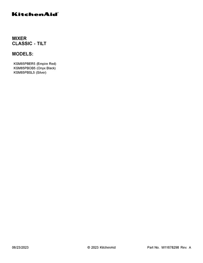 Diagram for KSM85PBOB5