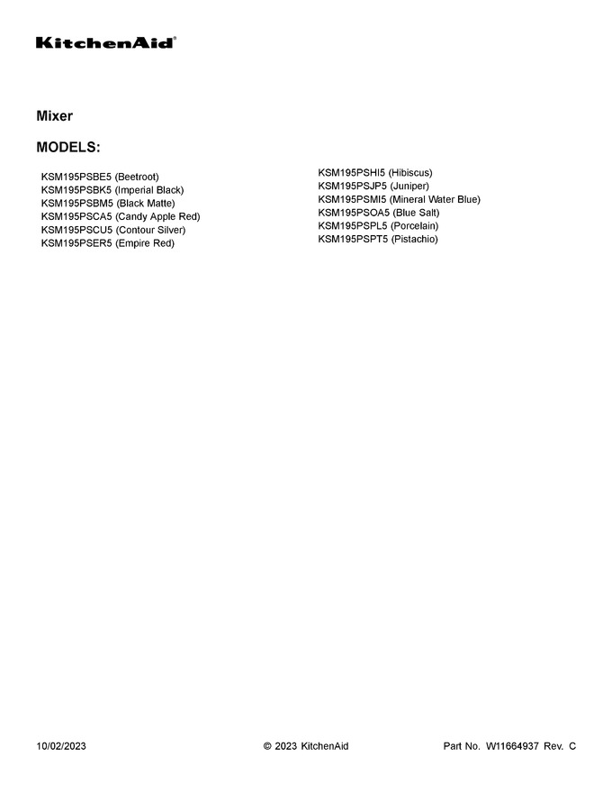 Diagram for KSM195PSPT5