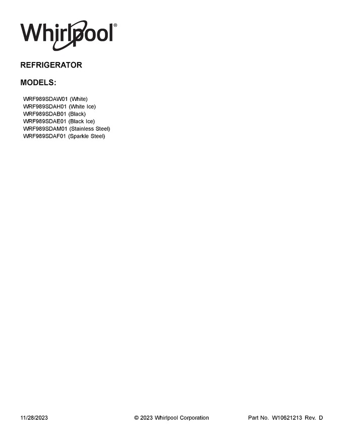 Diagram for WRF989SDAE01