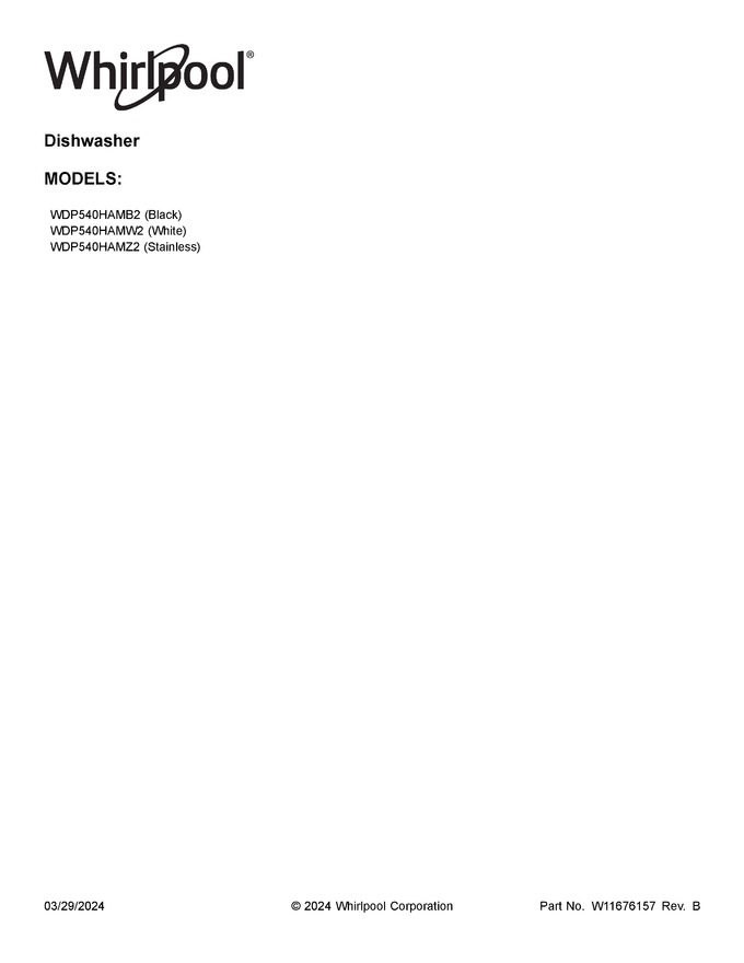 Diagram for WDP540HAMW2