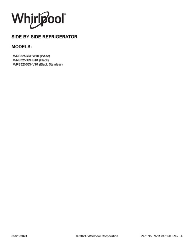 Diagram for WRS325SDHW10