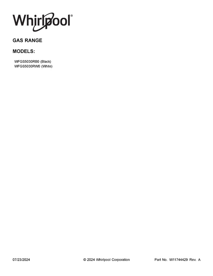 Diagram for WFGS5030RW0