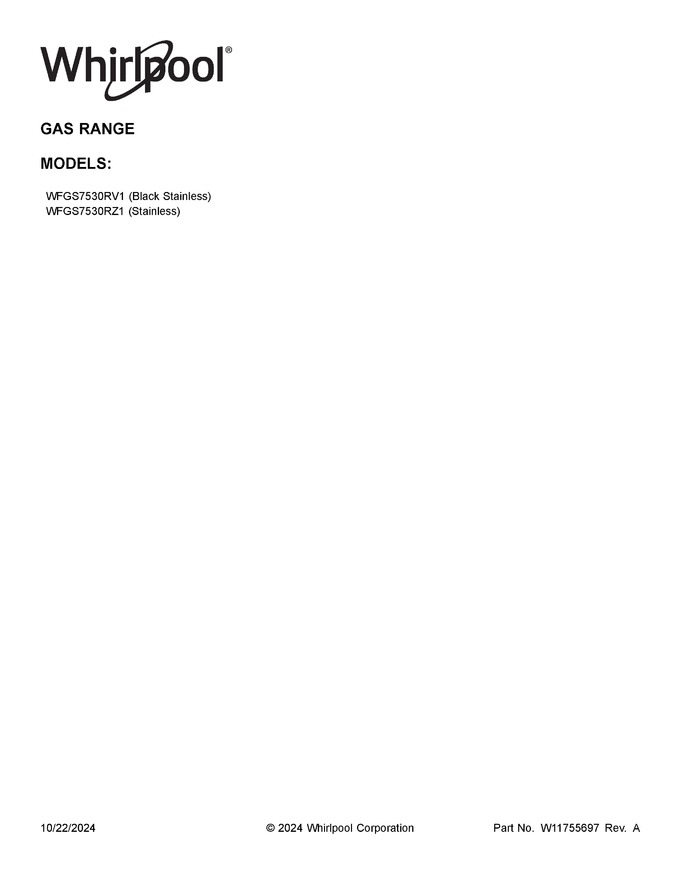 Diagram for WFGS7530RV1