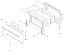 Diagram for Oven Door Parts