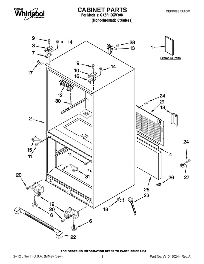 Diagram for GX5FHDXVY08