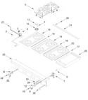 Diagram for Cooktop, Burner, And Grate Parts