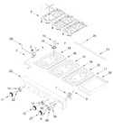 Diagram for Cooktop, Burner, And Grate Parts