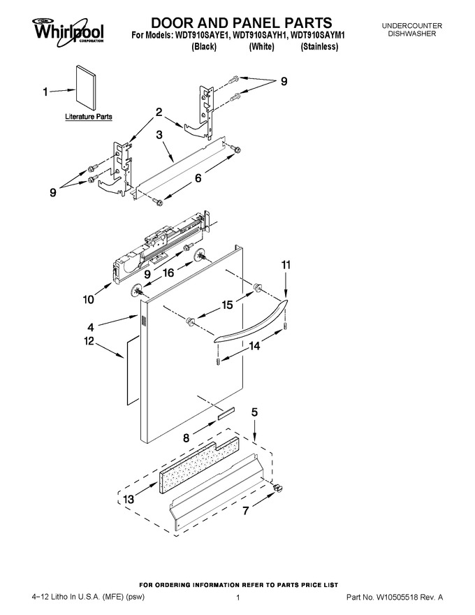 Diagram for WDT910SAYM1