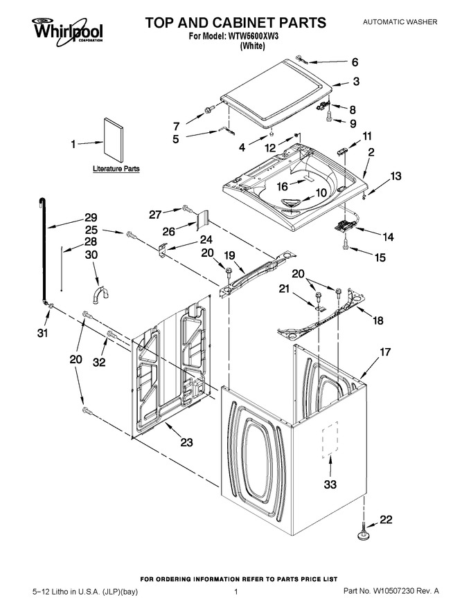 Diagram for WTW5600XW3