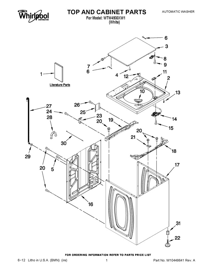 Diagram for WTW4930XW1