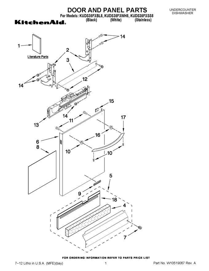 Diagram for KUDS35FXBL8
