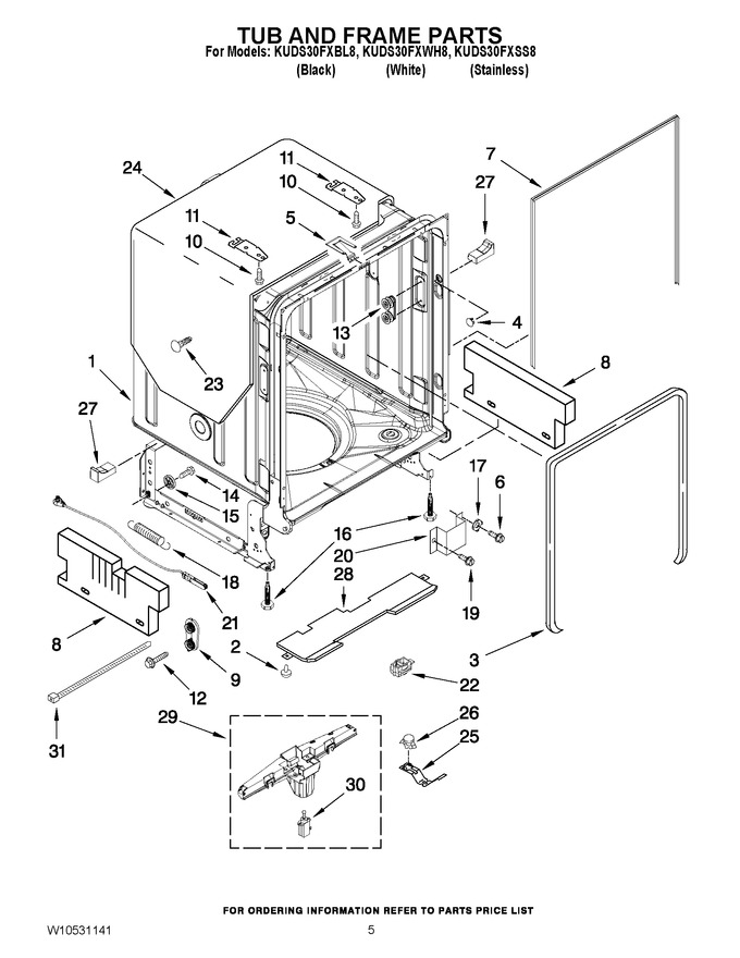 Diagram for KUDS30FXWH8
