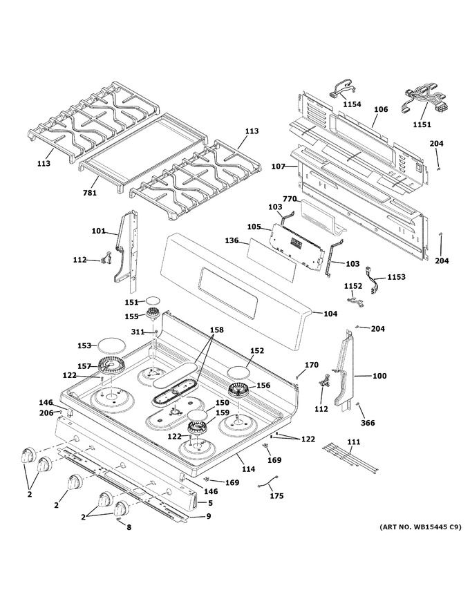 Diagram for JGB735DP1BB