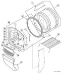Diagram for Front Bulkhead, Air Duct, Felt Seal And Cylinder