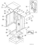 Diagram for Dryer Cabinet, Exhaust Duct And Base